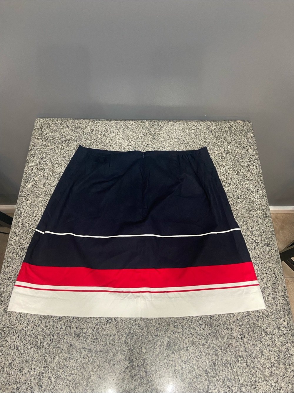 Vintage TALBOTS Womens Petites Nautical Sailboat Skirt Navy Blue Red White 14WP - Picture 3 of 16